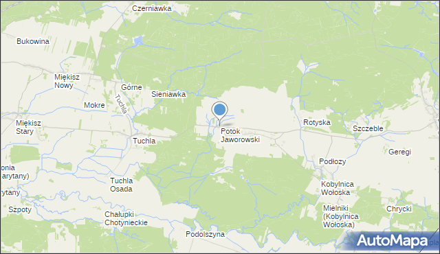 mapa Potok Jaworowski, Potok Jaworowski na mapie Targeo